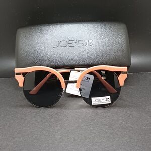 JOE'S jeans satin gunmetal blush round sunglasses specs